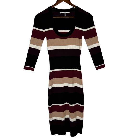 Trina Turk Dresses & Skirts - Trina Turk St. Helena Wool Blend Sweater Dress Striped Bodycon Rib Knit sz Small